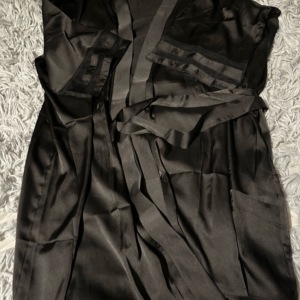 Elegant Black Satin Robe